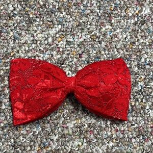 Red Lace Hair Bow